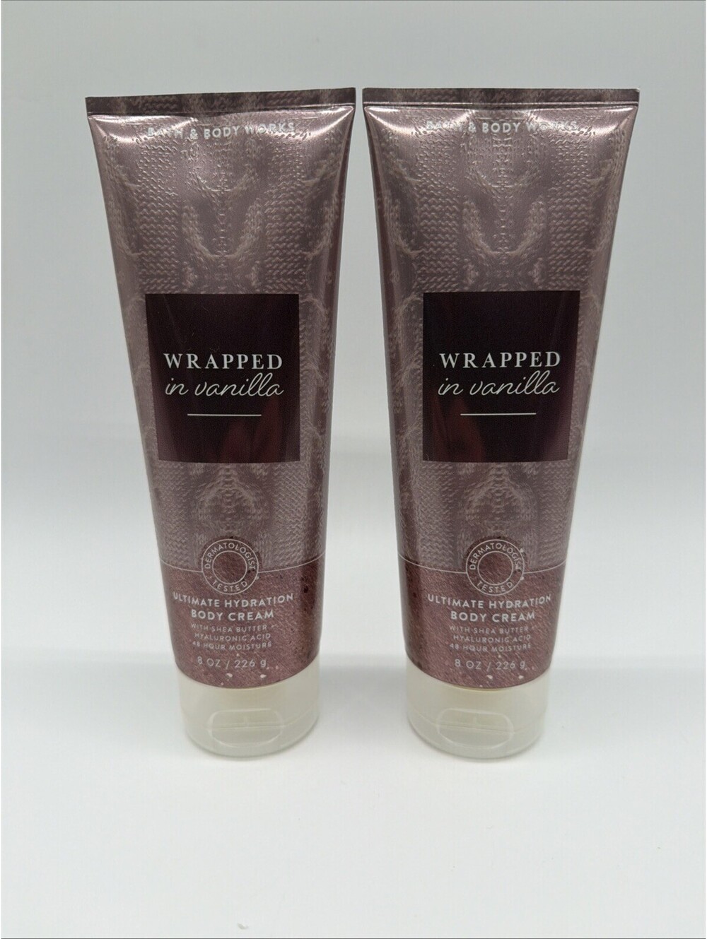 Bath & Body Works Wrapped in Vanilla Body Cream Lot 2 Tubes 8 oz.